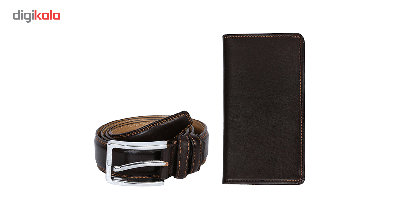 ست هدیه رویال چرم کد SL5-DarkBrown