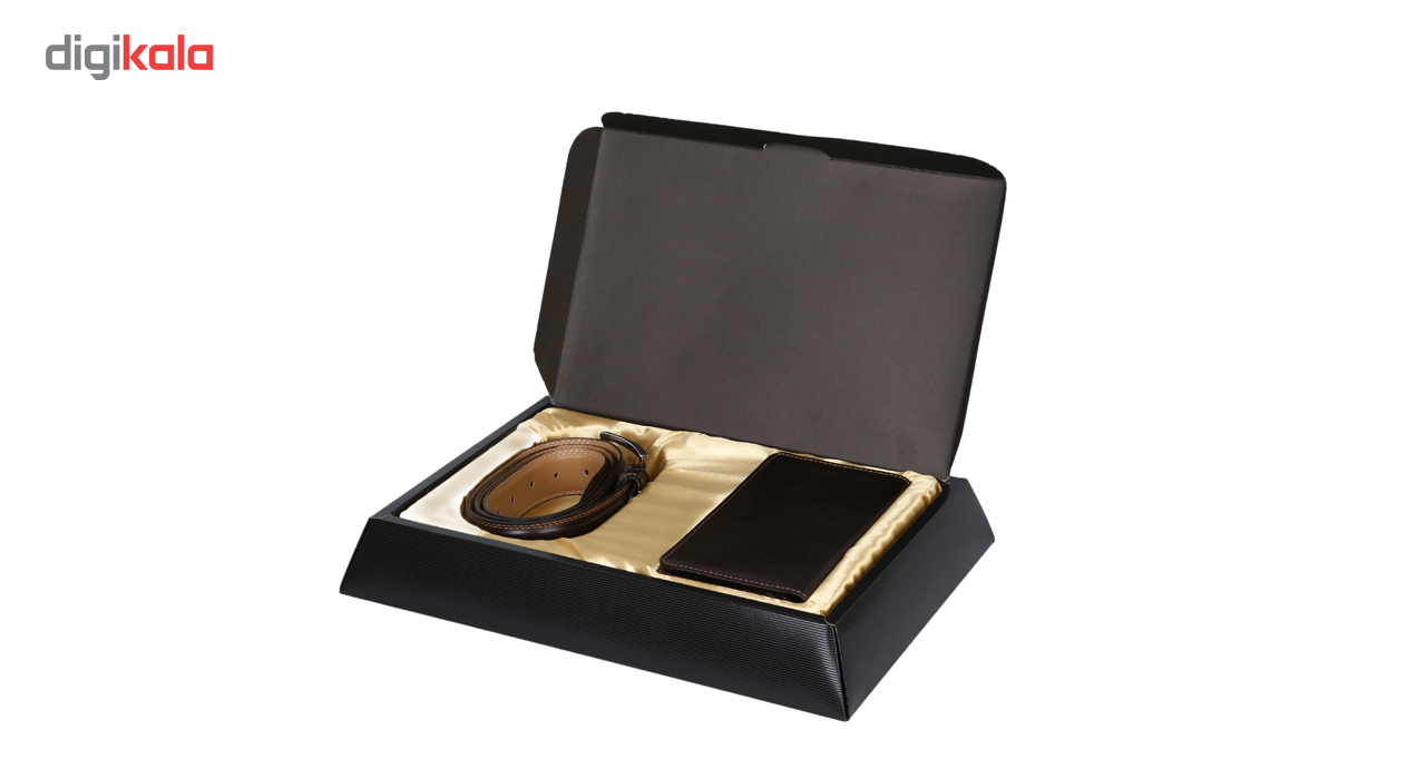 ست هدیه رویال چرم کد SL5-DarkBrown