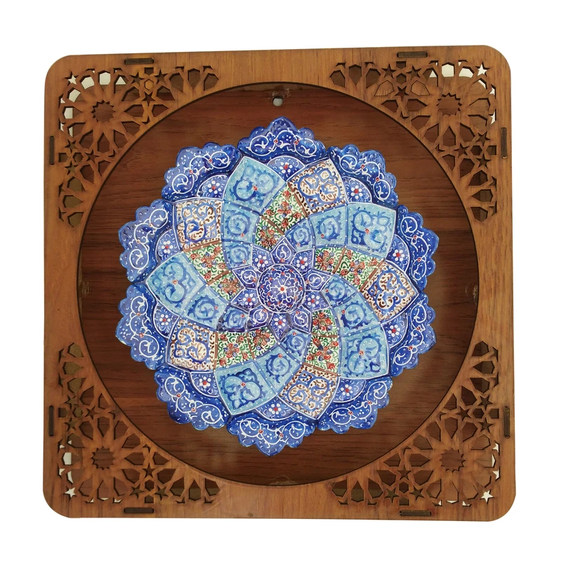 بشقاب میناکاری مسی مدل گل کد 19 pp