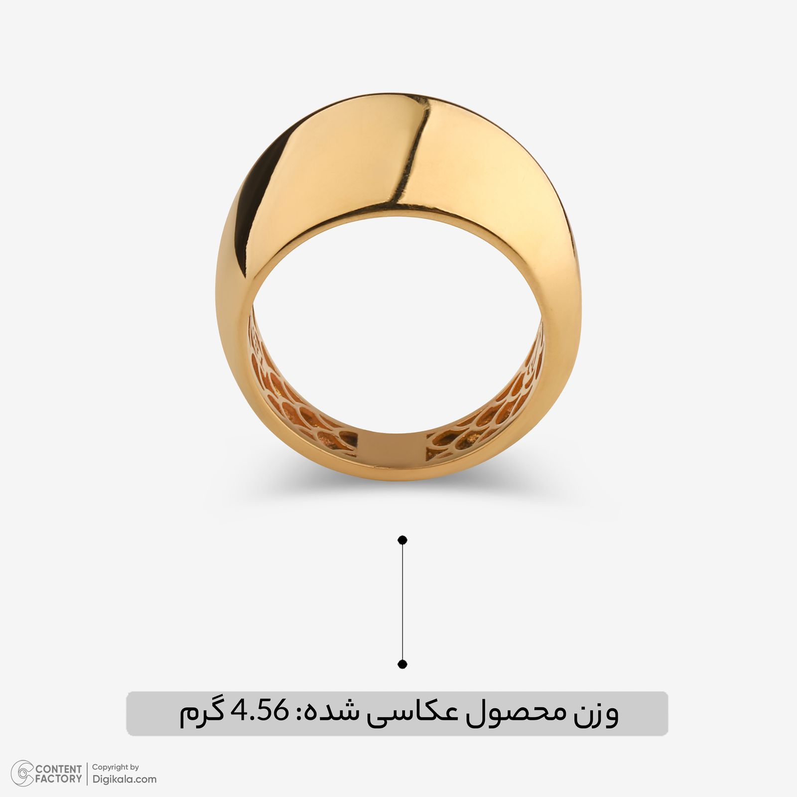 انگشتر طلا 18 عیار زنانه گلدم مدل R347012 سایز 56 -  - 5