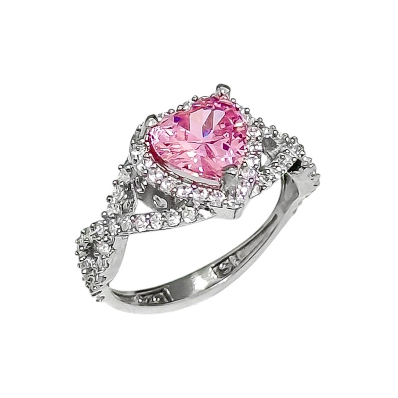 انگشتر نقره زنانه مدل قلب کد 00141