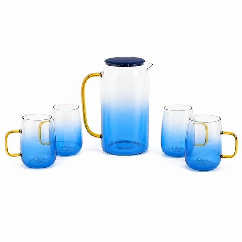سرویس پارچ و لیوان 5 پارچه مدل استوانه ای