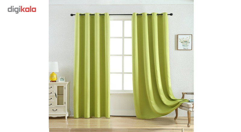 مجموعه دو عددی پرده کتان ملانژ مدل Gb01 ارتفاع 280