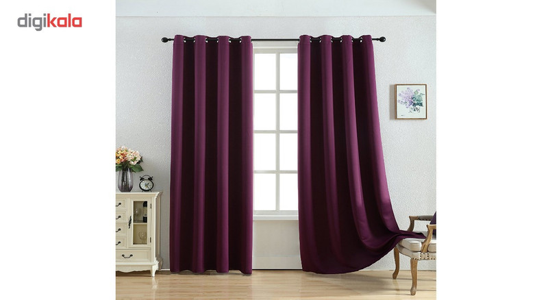 مجموعه دو عددی پرده کتان ملانژ مدل Gb01 ارتفاع 280