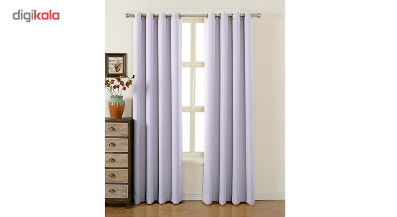 مجموعه دو عددی پرده کتان ملانژ مدل Gb01 ارتفاع 280
