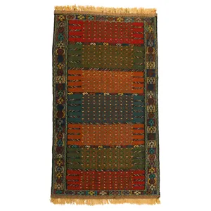 گلیم دستبافت دومتری طرح سفره کردی کد 140474