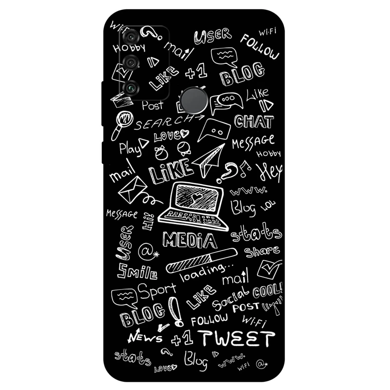 کاور مگافون طرح رسانه های اجتماعی مدل 1898 مناسب برای گوشی موبایل آنر Play 9A       