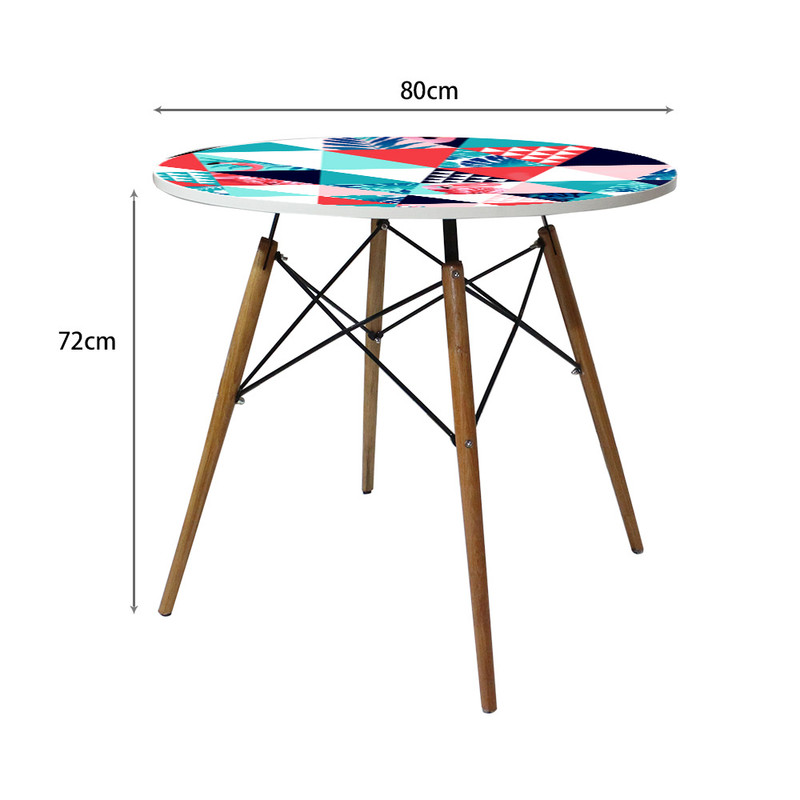 میز ناهارخوری مدل گرد طرح تروپیکال کد GL-08