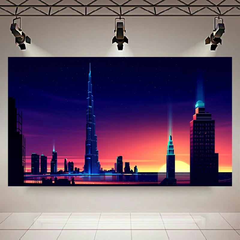 تابلو شاسی طرح نمای شهر دبی مدل Art کد AR7500