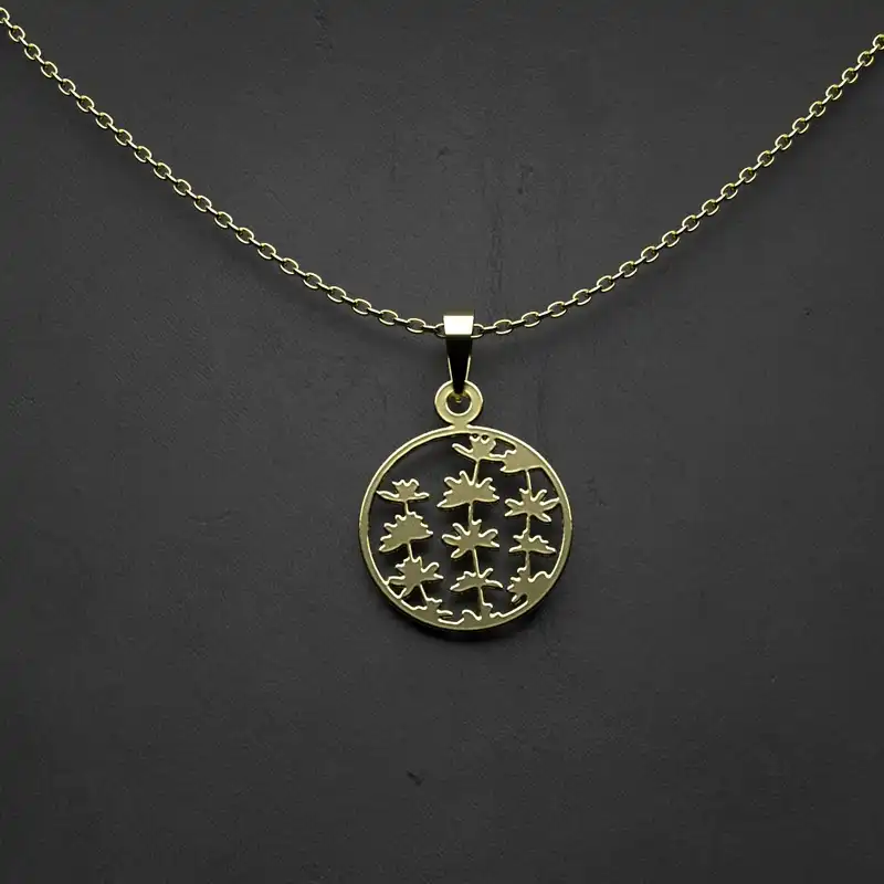 گردنبند طلا 18 عیار زنانه مدوپد مدل برگ کد SS2-1-1085