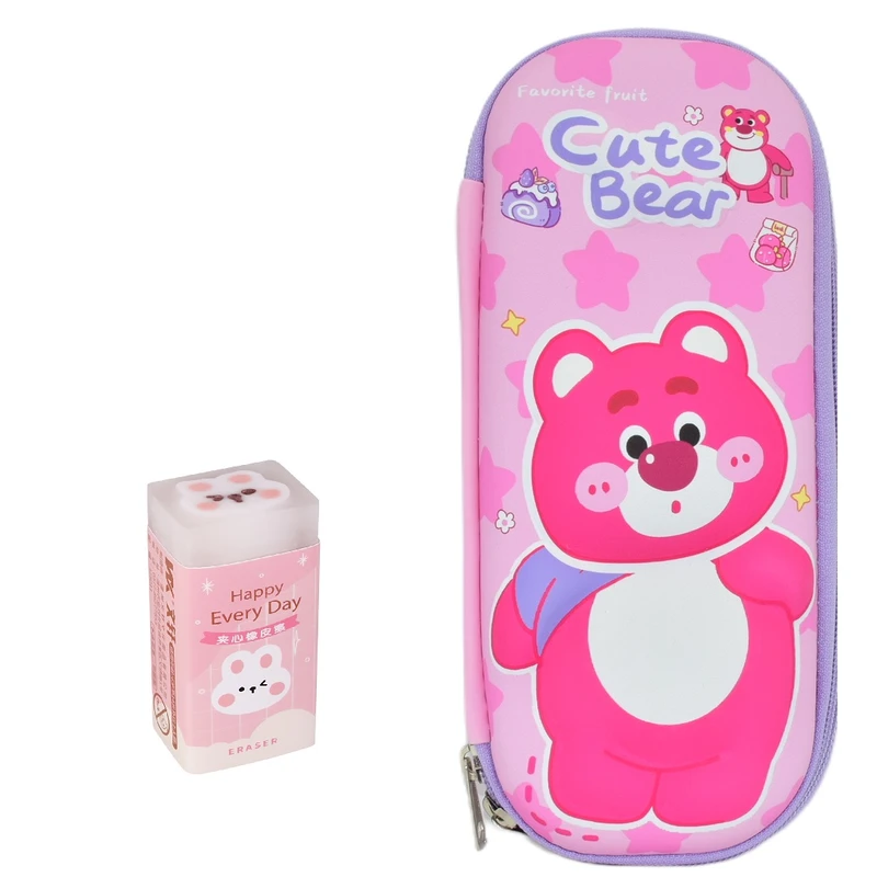 جامدادی مدل RT طرح خرس مهربون کد 8096 به همراه پاک کن