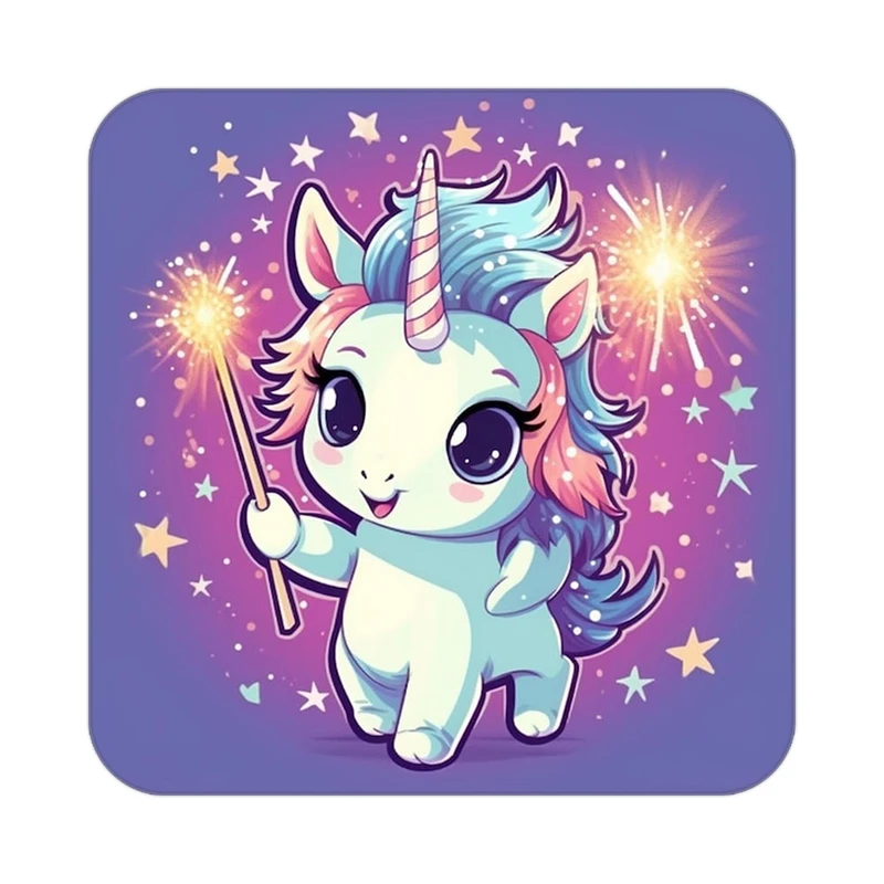 زیر لیوانی کاکتی طرح اسب تک شاخ و یونیکورن مدل mp29988