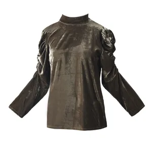 بلوز آستین بلند زنانه مدل طلا کد 7004 رنگ قهوه ای