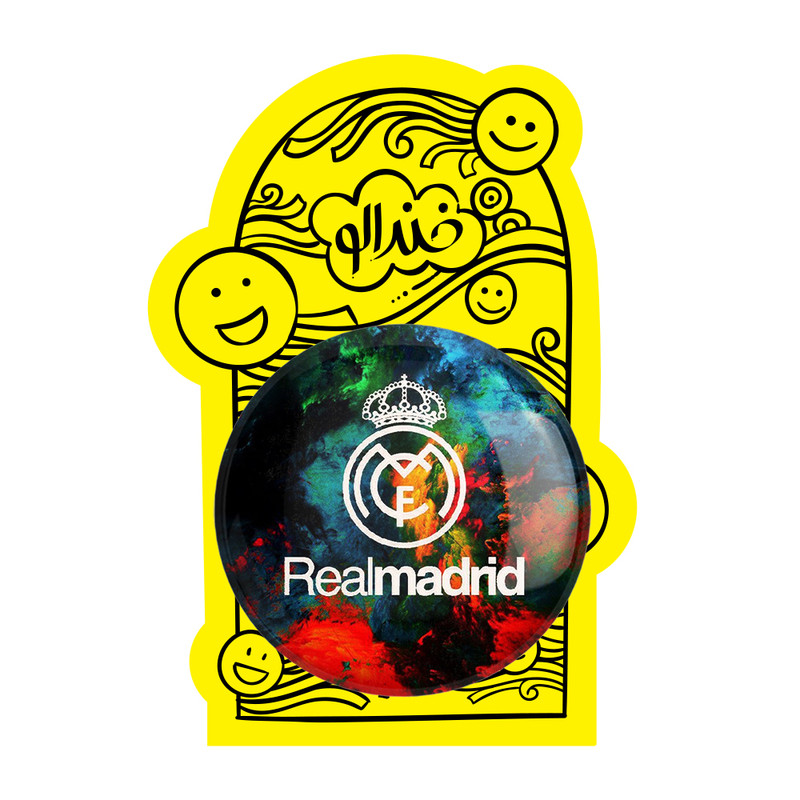 آینه جیبی خندالو طرح باشگاه رئال مادرید Real Madrid مدل تاشو کد 2010