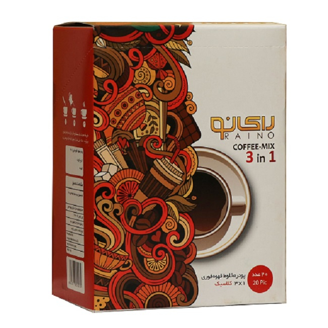 پودر قهوه فوری رای نو مدل Classic بسته 20 عددی