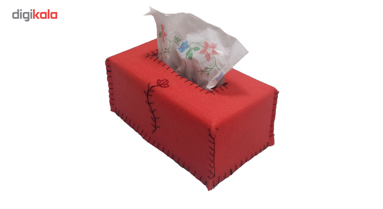 کاور نمدی دستمال کاغذی شیما مدل Red Flower