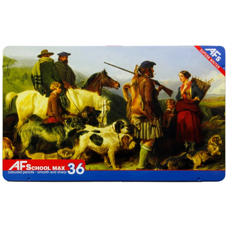مداد رنگی 36 رنگ ای اف اسکول مکس طرح شکارچی و سگ‌ها