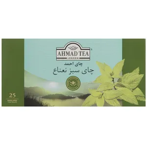 چای سبز کیسه ای احمد با طعم نعناع بسته 25 عددی