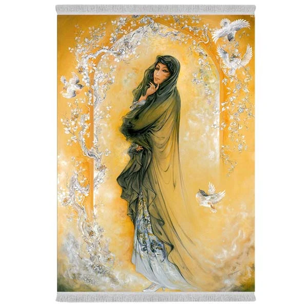 فرش پارچه‌ای دفه مدل فرشینه شانل مخمل طرح فانتزی کد 7015