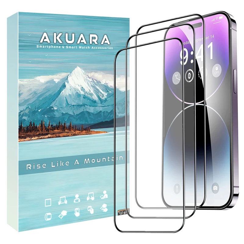 محافظ صفحه نمایش آکوآرا مدل AKU fl3 مناسب برای گوشی موبایل اپل iPhone 16e بسته سه عددی