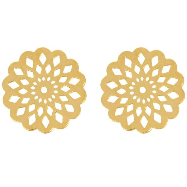 گوشواره میخی طلا 18 عیار زنانه نیکان گلد مدل NK 5689