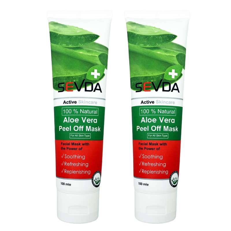 ماسک صورت سودا مدل آلوئه ورا حجم 100 میلی لیتر مجموعه 2 عددی