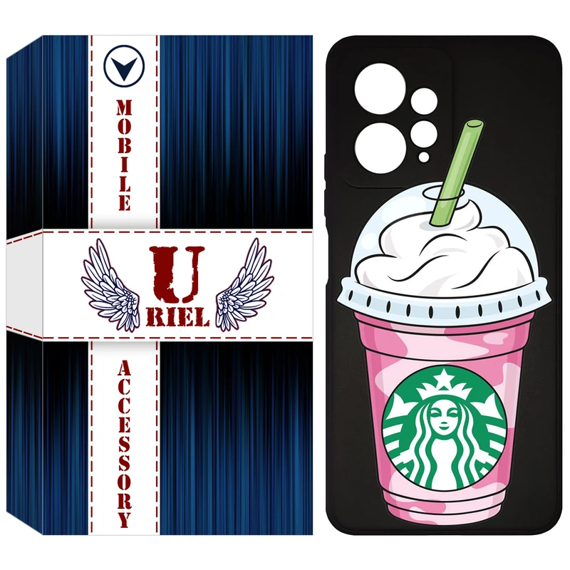 کاور یوریل قاب مدل KSH کد 55 طرح استارباکس مناسب برای گوشی موبایل شیائومی Redmi Note 12 4G