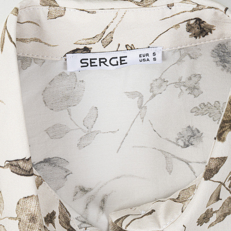 شومیز آستین بلند زنانه سرژه مدل 207368 رنگ کرم