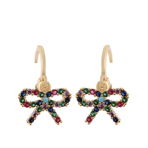 گوشواره زنانه  بازرگانی میلادی مدل پروانه ای نگین دارکد GZN_337