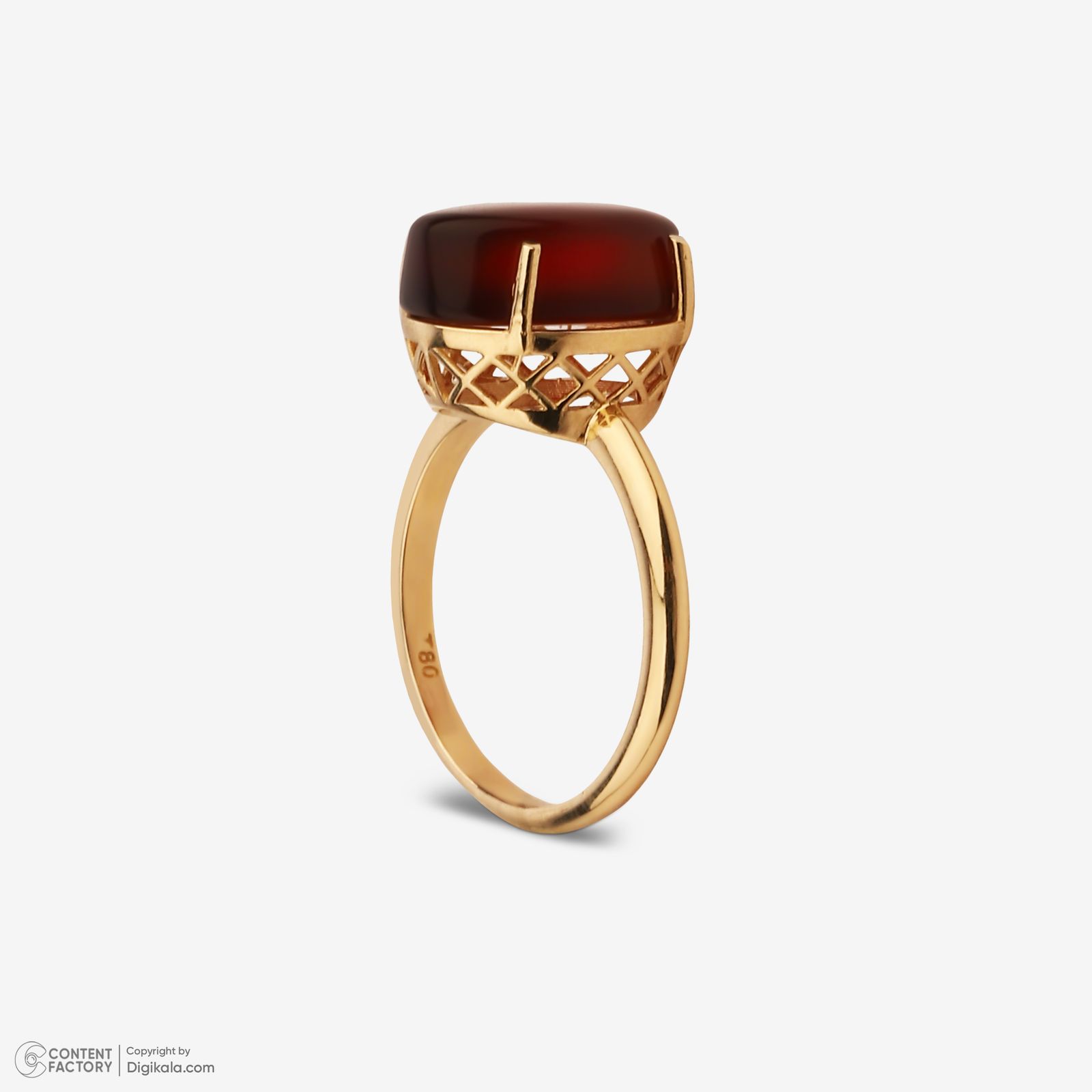 انگشتر طلا کم اجرت 18 عیار زنانه گلدم مدل R344003 سایز 56 -  - 2