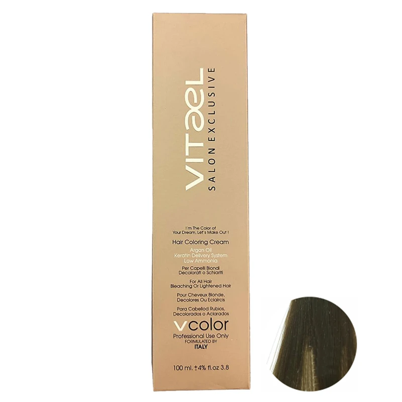 رنگ مو ویتائل شماره 7.8 حجم 100 میلی لیتر رنگ بلوند متوسط زیتونی