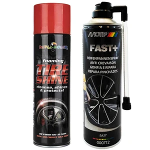 اسپری رفع پنچری و باد لاستیک دوپلی کالر مدل Fast Plus حجم 500 میلی لیتر به همراه اسپری لاستیک دوپلی کالر