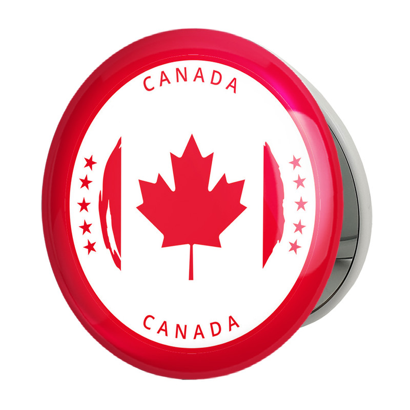 آینه جیبی خندالو طرح پرچم کانادا مدل تاشو کد 20605 