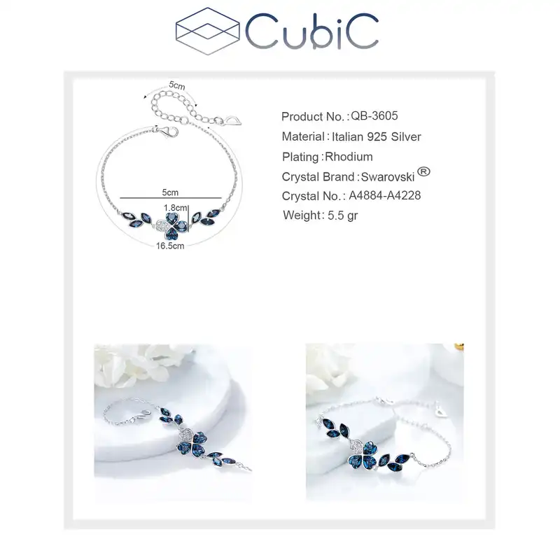 دستبند نقره زنانه کوبیک مدل 12