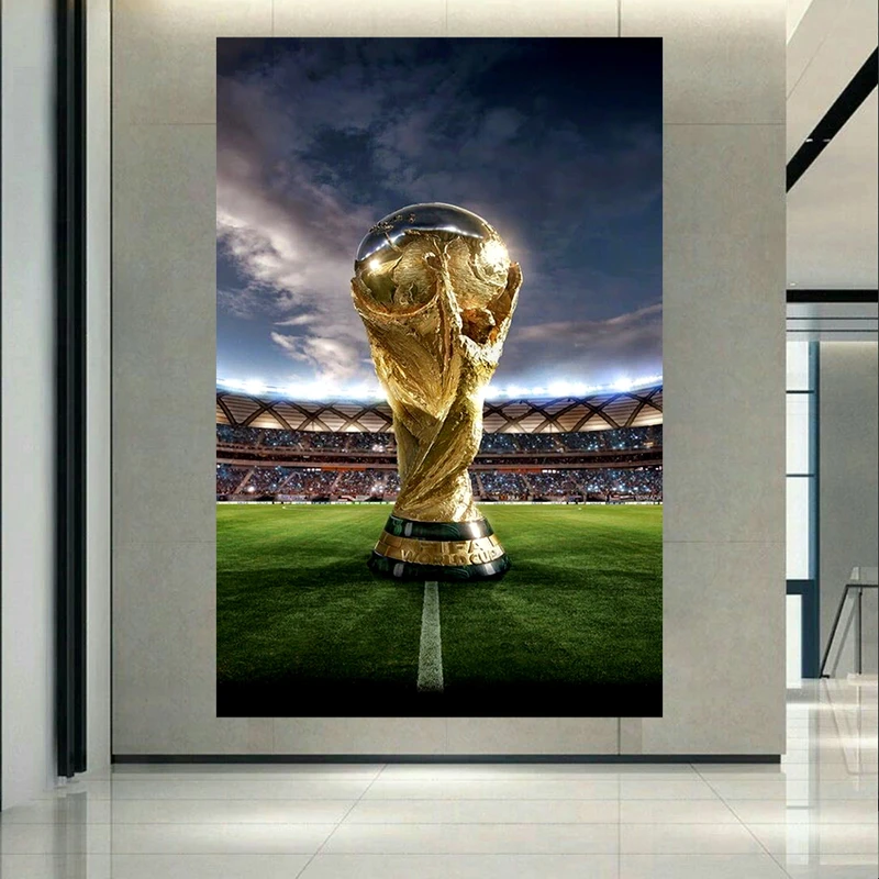 تابلو بوم طرح چرم مخمل مدل جام جهانی مدل کاپ بزرگ کد AR31234
