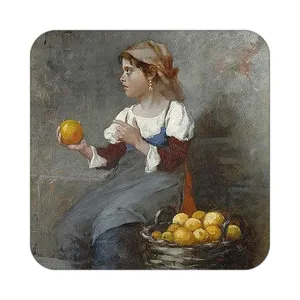 زیر لیوانی کاکتی طرح نقاشی رنگ روغن مدل mg10545