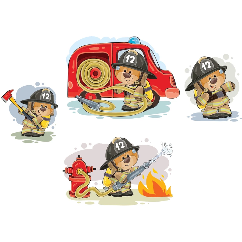 استیکر دیواری سالسو طرح fire man teddy h.k