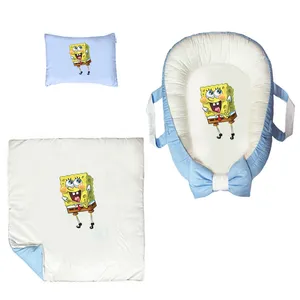 سرویس خواب سه تکه نوزاد ناریکو مدل گارد محافظ دار طرح باب اسفنجی کد 0639