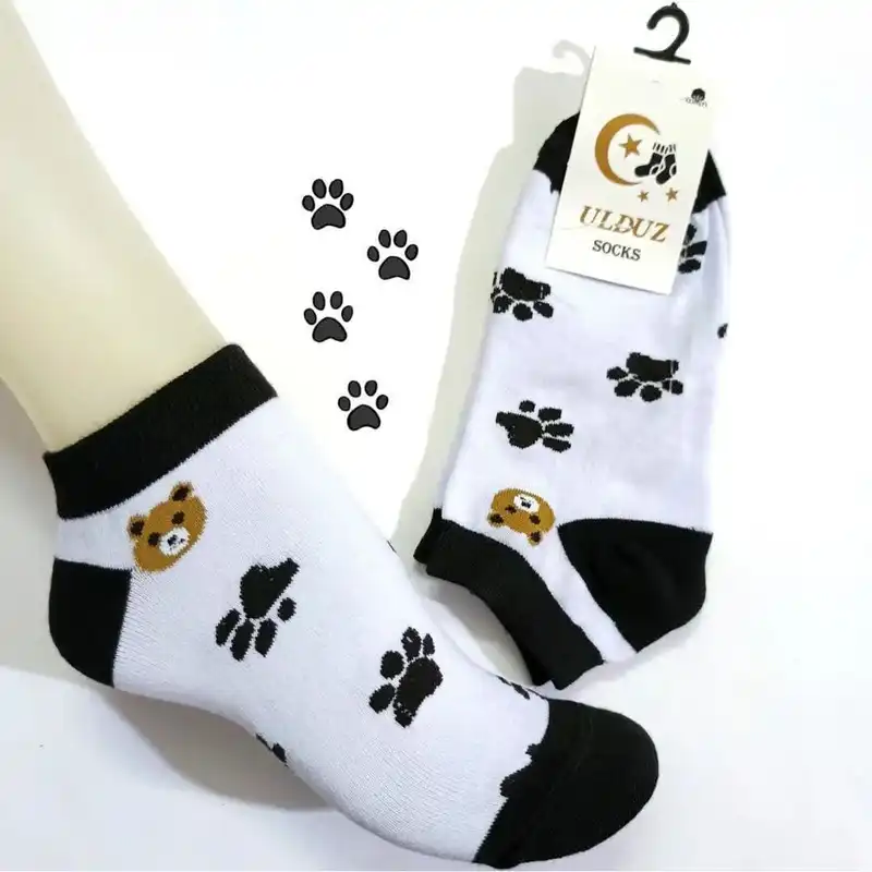 جوراب ساق کوتاه زنانه مدل  تدی مجموعه 4 عددی