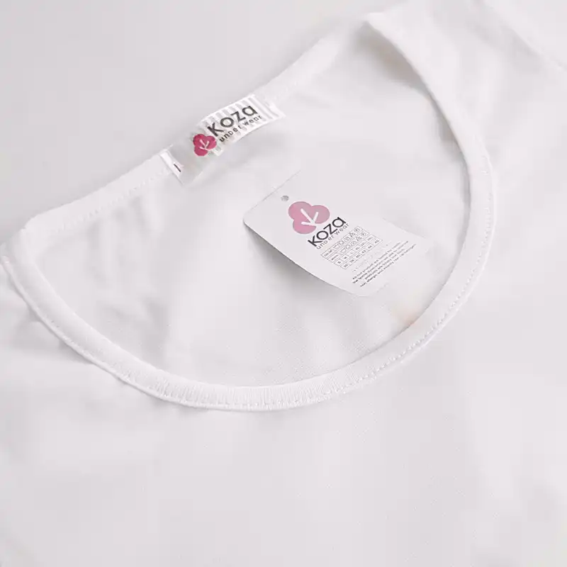 پیراهن زنانه کوزا مدل آستین چین دار کد 9230 رنگ سفید