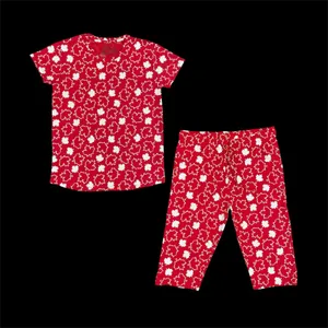 ست تی‌شرت آستین کوتاه و شلوارک راحتی زنانه مدل Hm02