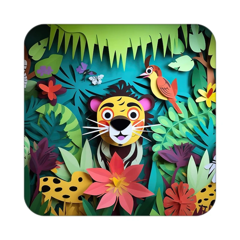 زیر لیوانی کاکتی طرح حیوانات رنگی مدل mp26646