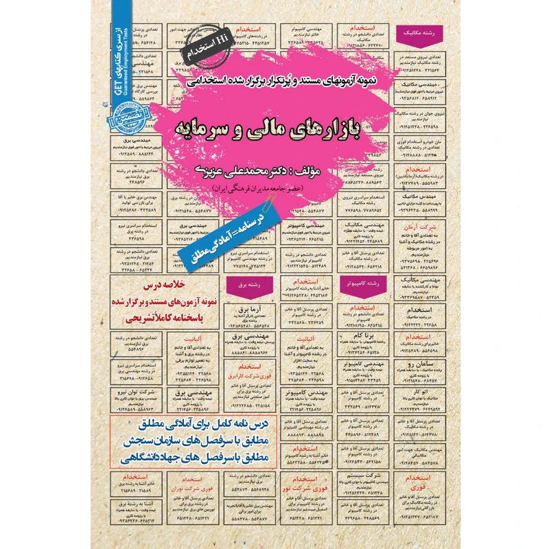 کتاب بازارهای مالی و سرمایه اثر محمدعلی عزیزی انتشارات سامان سنجش