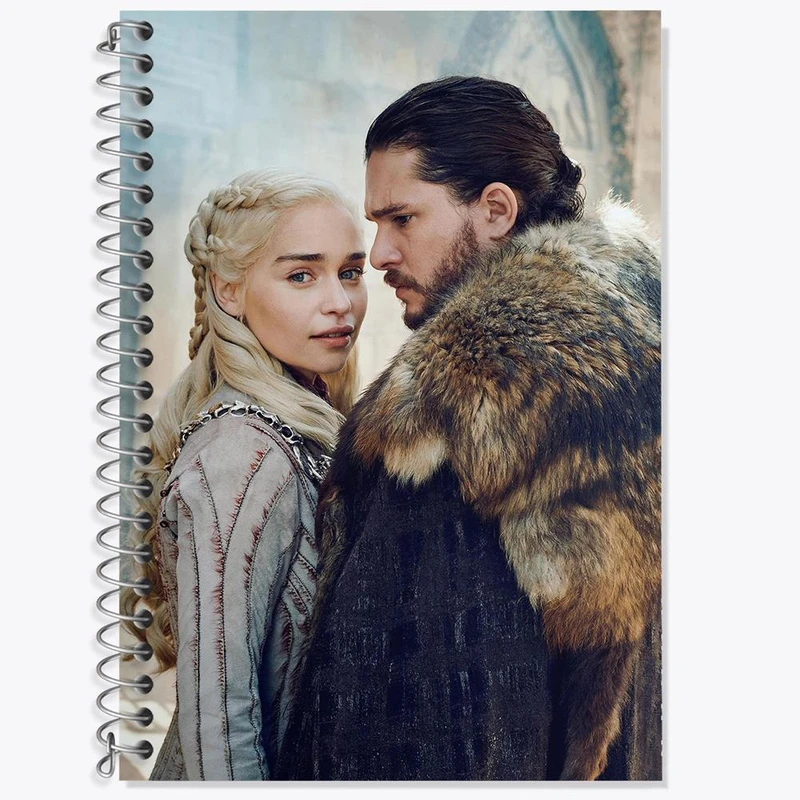 دفتر زبان 50 برگ خندالو مدل سه خط طرح دنریس تارگرین و جان اسنو گیم اف ترونز Game of Thrones کد 2669