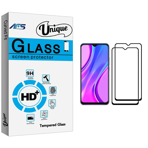 محافظ صفحه نمایش ای اف اس مدل Unique Glass مناسب برای گوشی موبایل شیائومی Redmi 9 بسته دو عددی