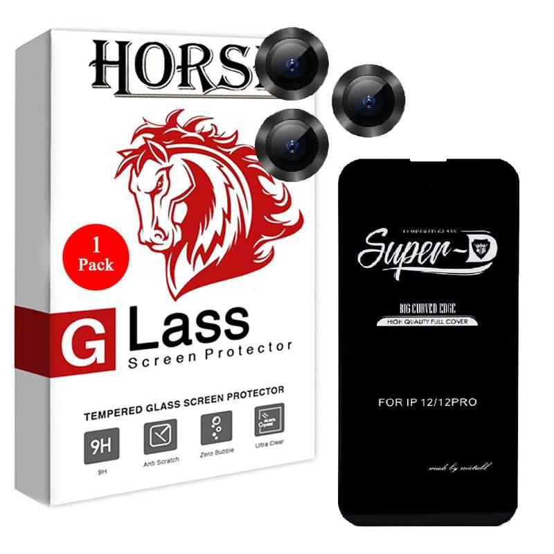 محافظ لنز دوربین هورس مدل 2S-RING مناسب برای گوشی موبایل اپل iPhone 13 Pro Max به همراه محافظ صفحه نمایش
