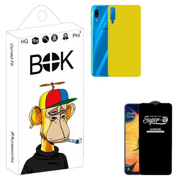 محافظ صفحه نمایش بوک مدل SuperD مناسب برای گوشی موبایل سامسونگ Galaxy A30 به همراه محافظ پشت گوشی