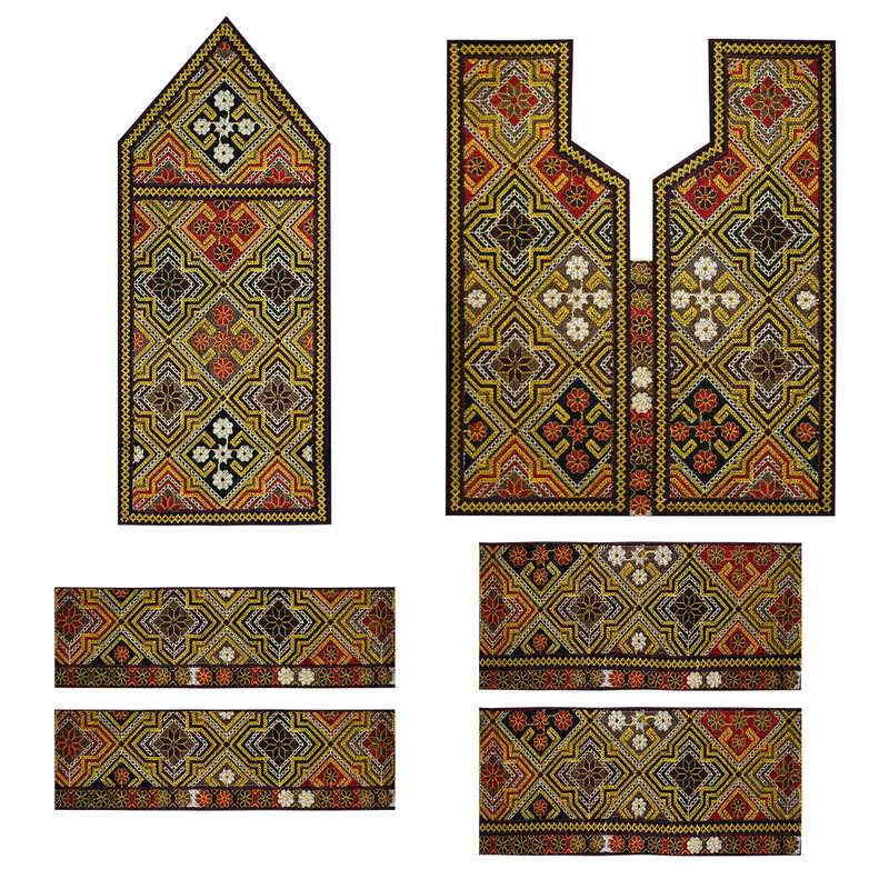 پارچه سوزن دوزی مدل GLD-3028 مجموعه 6 عددی