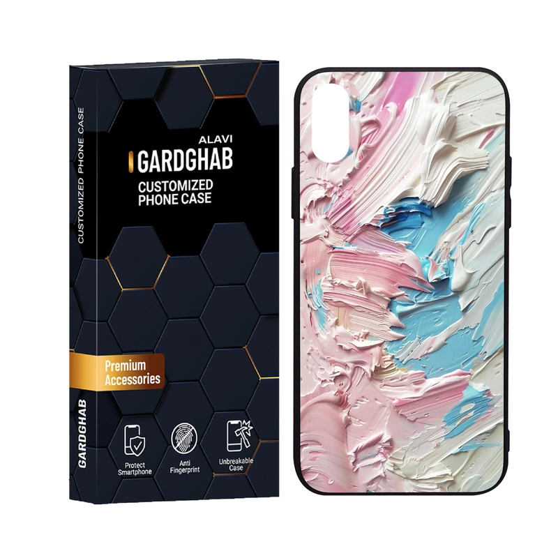 کاور گارد قاب علوی مدل دورژله پشت گلس هنری  مناسب برای گوشی موبایل اپل iPhone X / XS