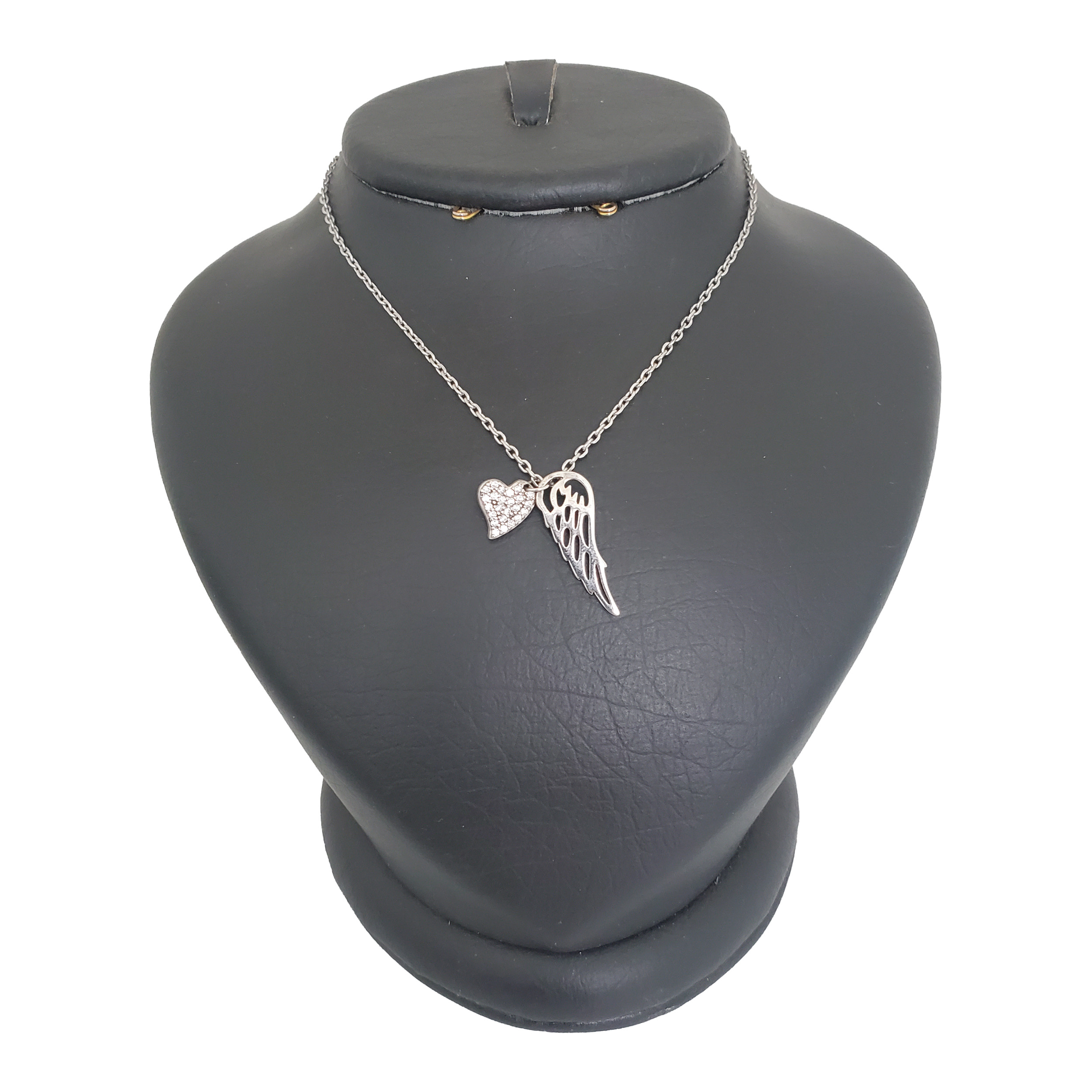 گردنبند نقره زنانه ترمه ۱ مدل بال و قلب کد smed 1021